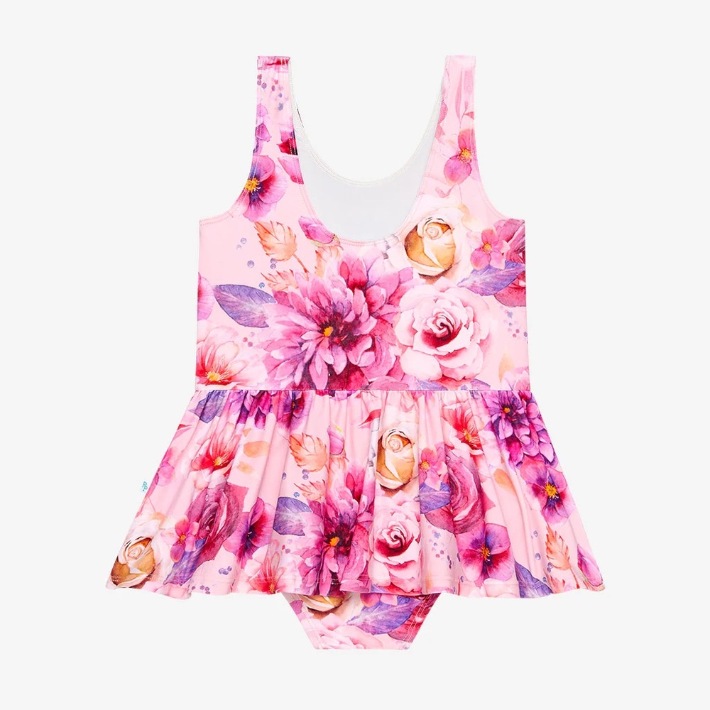 Posh Peanut Infant Swimsuit Twirl Skirt Amira Floral Bathing Suit 0-3 month